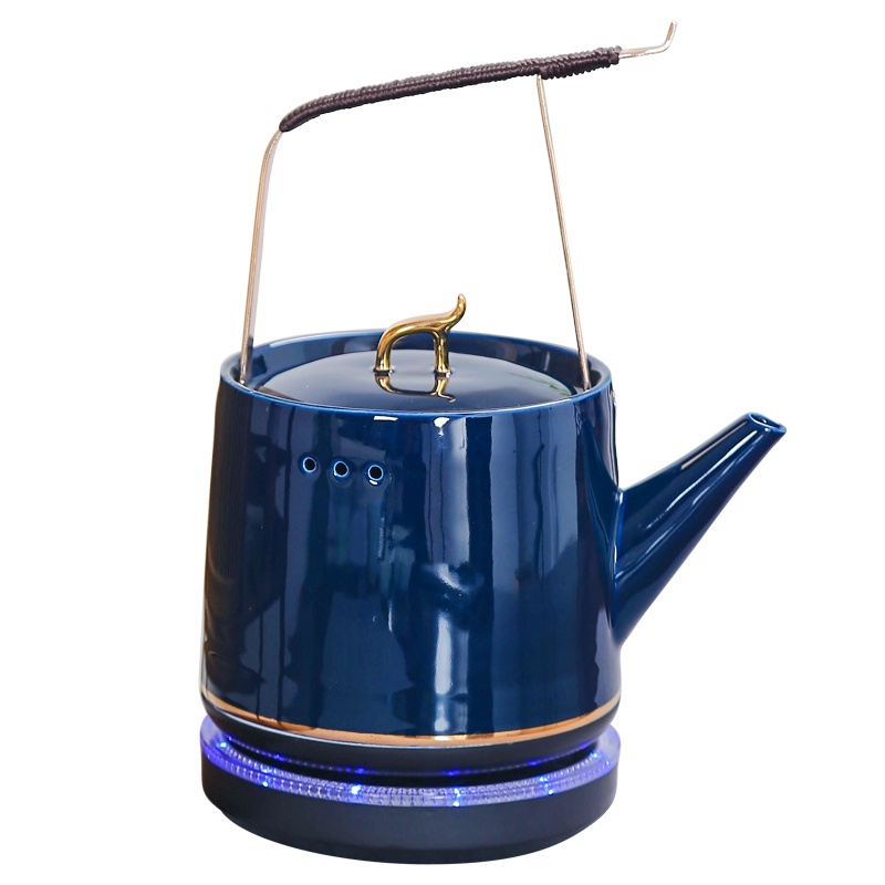 苏氏陶瓷快速烧水壶泡茶专用单壶提梁壶小型电器煮茶器套装霁蓝色