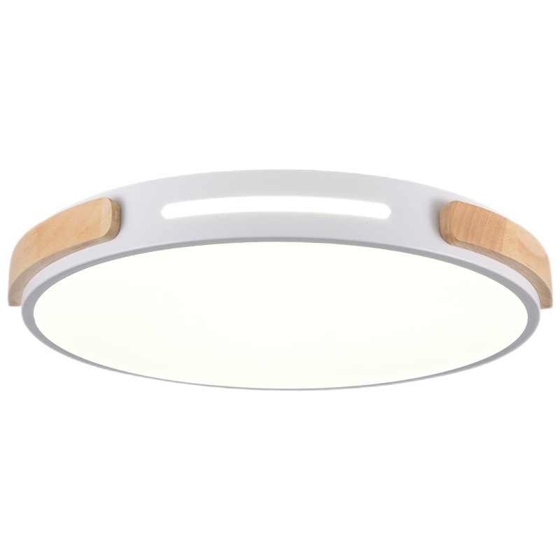 北欧原木超薄led圆形吸顶灯现代简约大气卧室书房客厅创意灯具