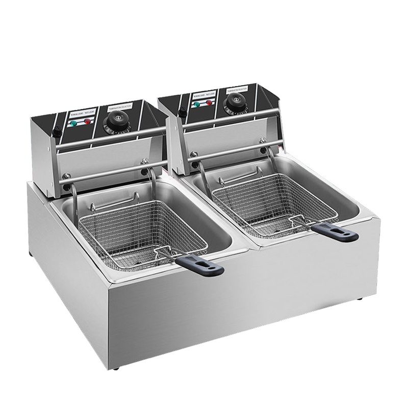 油炸锅商用电炸炉油条机炸薯条串薯塔机古达油炸机加厚双缸电炸锅 燃气-单缸6L