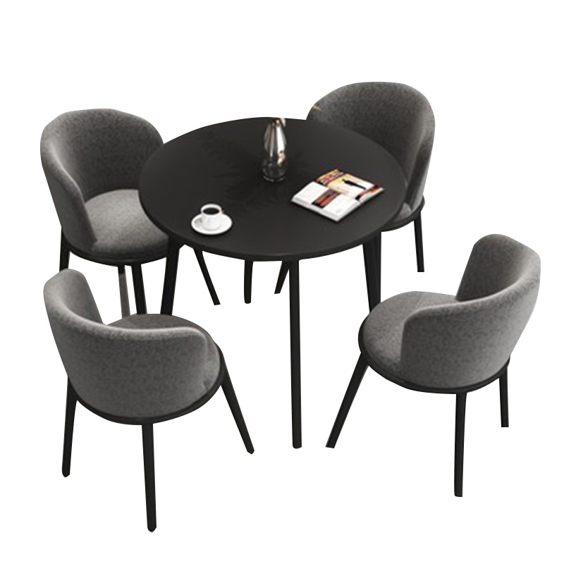 鑫金虎 简约接待洽谈桌椅组合办公室会客售楼休息区店铺阳台小圆餐桌休闲