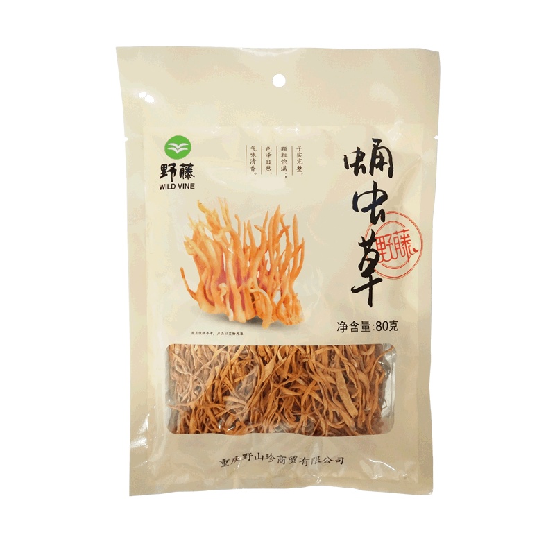野藤 蛹虫草80g 虫草花孢子头干货山珍煲汤料包特产