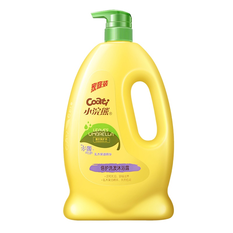 小浣熊(Coati)儿童洗发沐浴二合一宝宝沐浴露乳液1.08升 婴儿洗发水洗护用品 家庭装