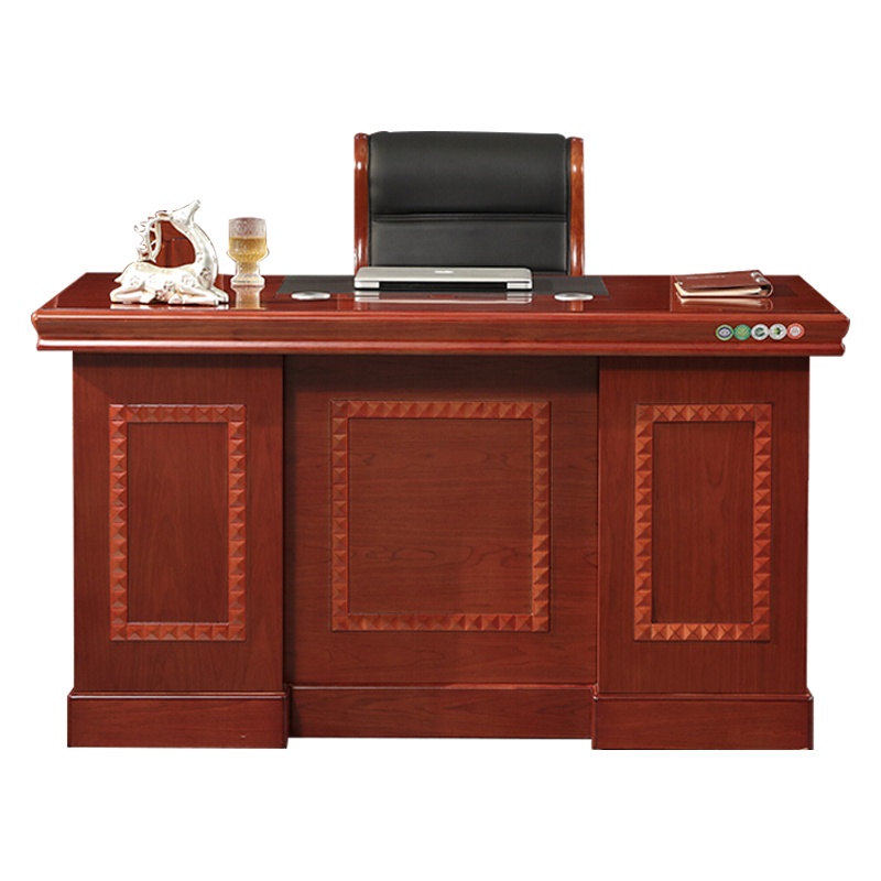 欧宝美办公桌油漆贴木皮老板桌中班台写字桌单人位DX