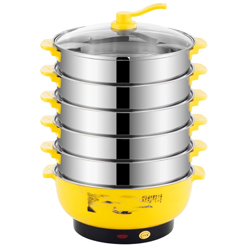 纳丽雅(Naliya)电蒸锅家用多功能自动断电多层不锈钢电蒸笼蒸机蒸菜器蒸馒头 30CM五层电蒸锅(终身保修)