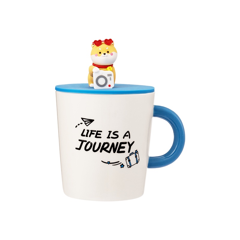 名创优品(miniso) 萌犬旅行系列创意陶瓷马克杯(360mL)