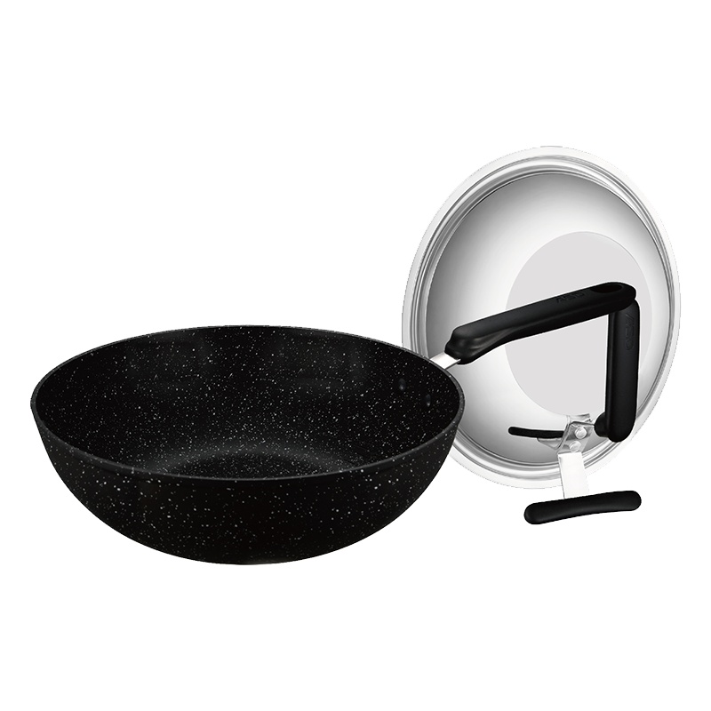 爱仕达(ASD)炒锅不粘锅晶石无油烟炒锅翡翠石系列平底炒菜锅电磁炉燃气灶通用 CL32V3Q 32cm