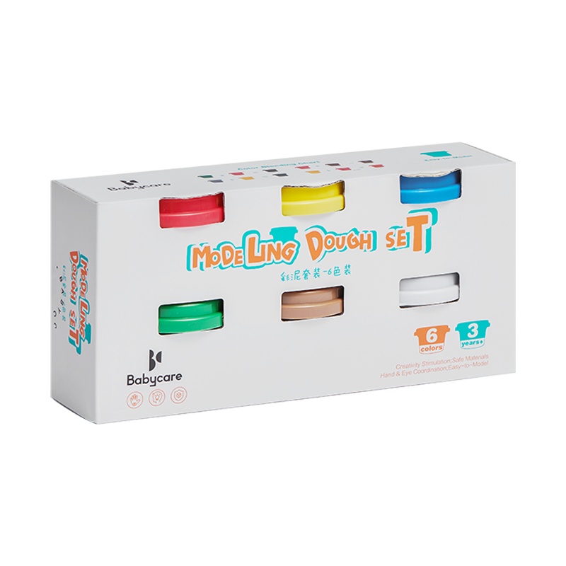 babycare玩具超轻粘土彩泥太空橡皮泥儿童手工黏土diy材料玩具盒6色彩泥