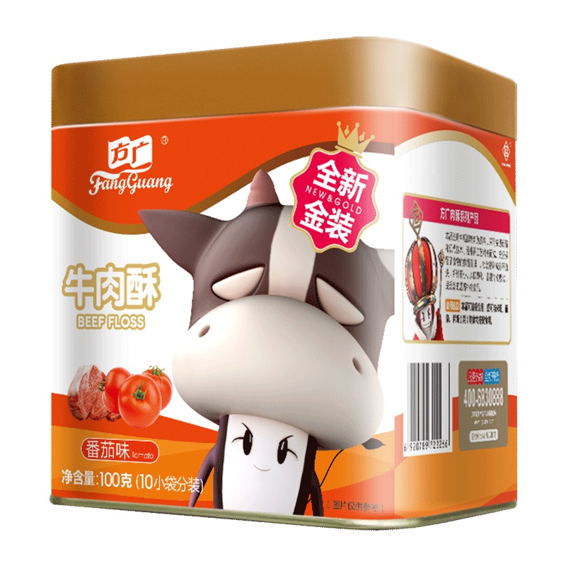 方广 宝宝零食 牛类肉松 肉酥≠肉松 牛肉酥肉粉松 番茄味 100G/罐装