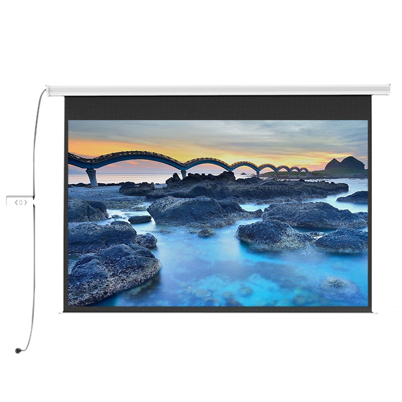 大眼橙 100英寸16:9电动幕布(投影机幕布 投影仪幕布 白塑 家用办公高清幕布 极米坚果通用投影布)