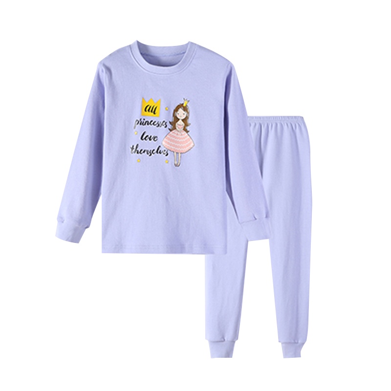 猫人儿童纯棉内衣套装女童秋衣秋裤女孩中大童棉毛衫纯棉保暖春秋冬