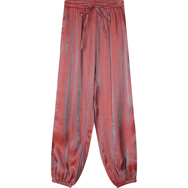 【新款】妖精的口袋亮丝显瘦凉凉裤女2020夏薄款束脚宽松冰丝裤子