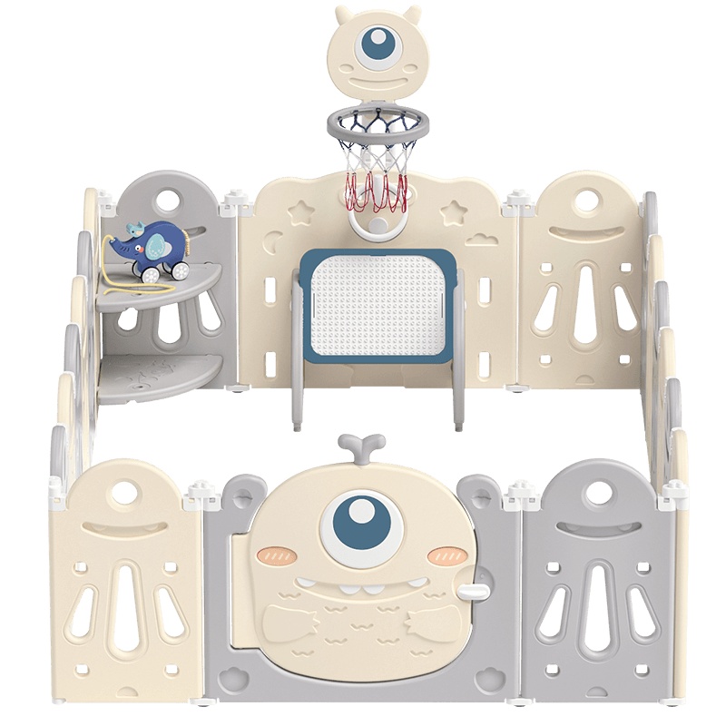 [百变围栏]澳乐 新款小怪兽百变围栏儿童游戏室内婴儿安全围栏 14+2