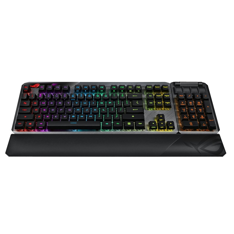 华硕ROG玩家国度 龙骑士2代红轴RGB有线游戏机械键盘 RX光学红轴台式电脑电竞吃鸡华硕分离式无线键盘