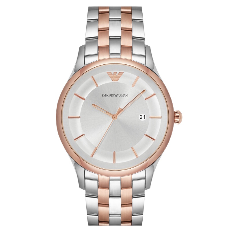 阿玛尼（Emporio Armani)手表 钢制表带男士经典时尚休闲石英腕表 AR11044