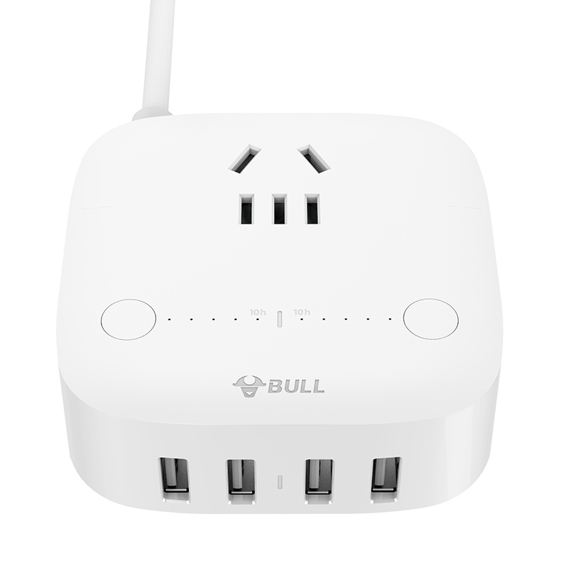 公牛(bull)新国标GN-U201T全长1.5米防过充一位 带四口USB接口插座/接线板/插线板/排插 白色