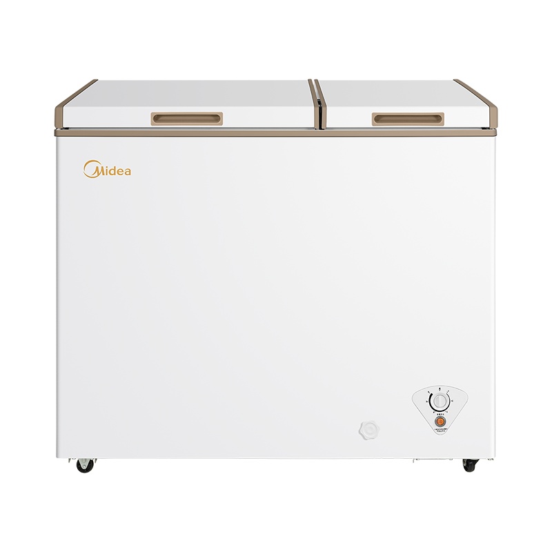 美的(Midea)200升 顶开门卧式冷柜 冰柜家用商用 双温双室双空间 节能大冰柜 BCD-200DKM(E)