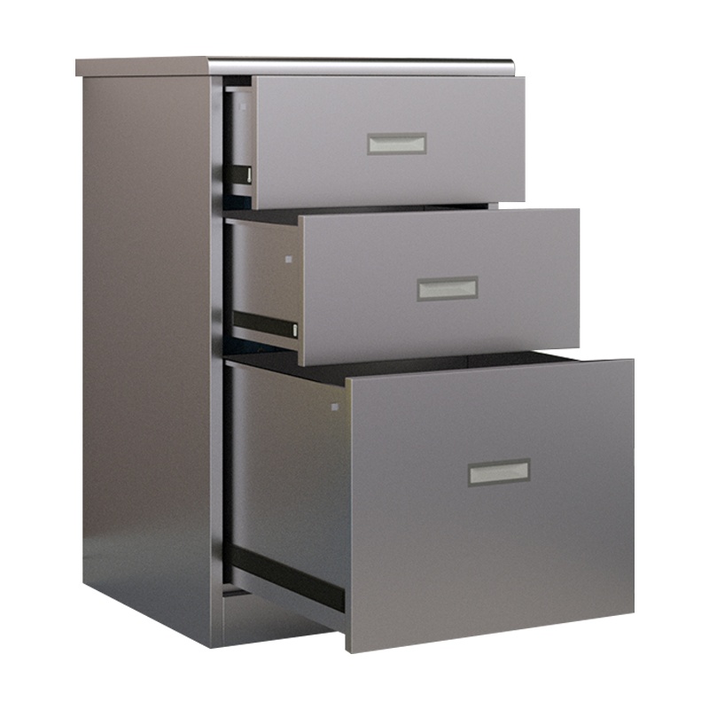 汉诺鑫威304不锈钢矮柜西药医疗柜二斗文件活动抽屉储物工具柜器械活动柜