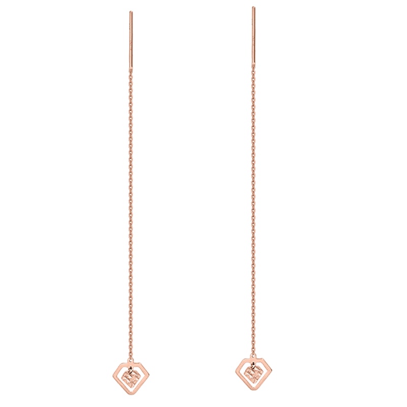 金一18K玫瑰金钻入你心-女士K金耳饰(定价)CEF017