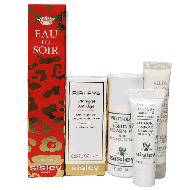 希思黎套盒（希思黎夜幽情怀香氛6.5ml+全能乳液4ml+御致眼唇霜2ml+日间呵护精华乳10ml+焕白洁肤乳30ml）