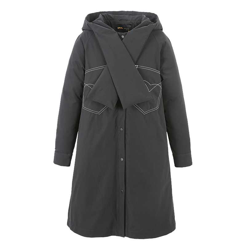 艾莱依2019秋冬新款个味A版羽绒服女中长款外套