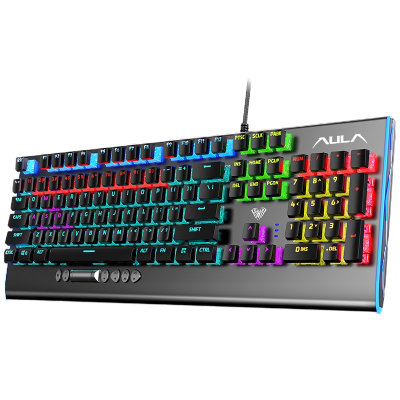 狼蛛F2099真机械键盘黑轴游戏专用电竞吃鸡外设有线台式电脑办公打字笔记本键盘黑色黑轴