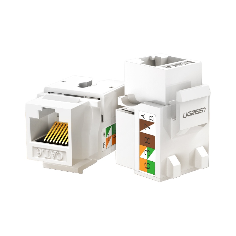 绿联(Ugreen)超五类网络模块 CAT5e网络信息面板连接器 RJ45电脑网线插座连接头直通头 单个装80176