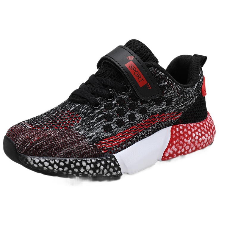 佐先生(Mr.zuo)男鞋4-15岁青少年室内外魔术贴运动鞋夏季女童透气网布防滑减震男士跑步鞋