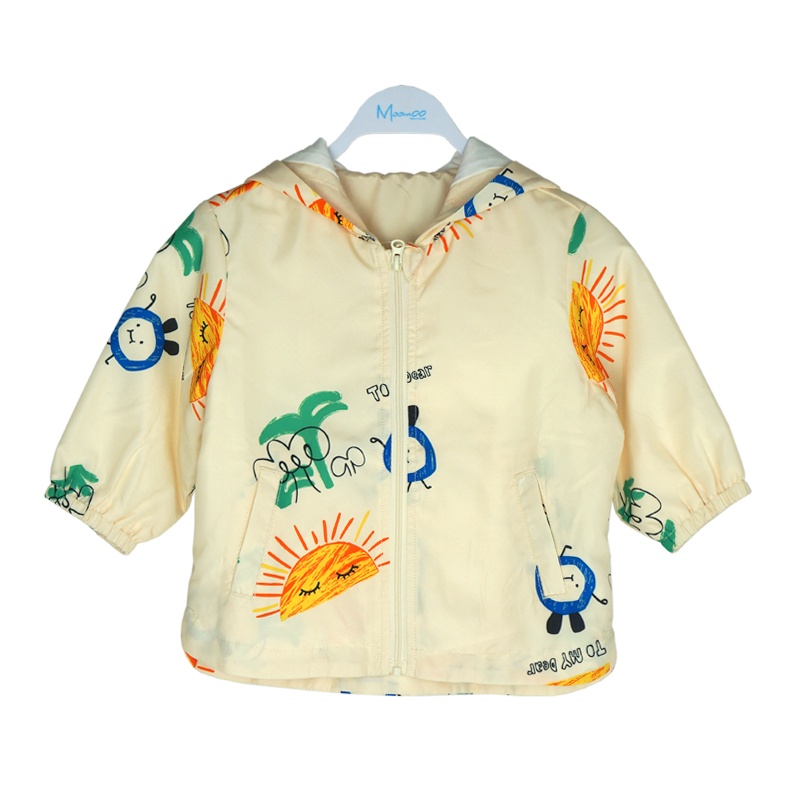 moomoo莫莫童装703053男女婴童2020春装新款小宝宝趣味风衣外套