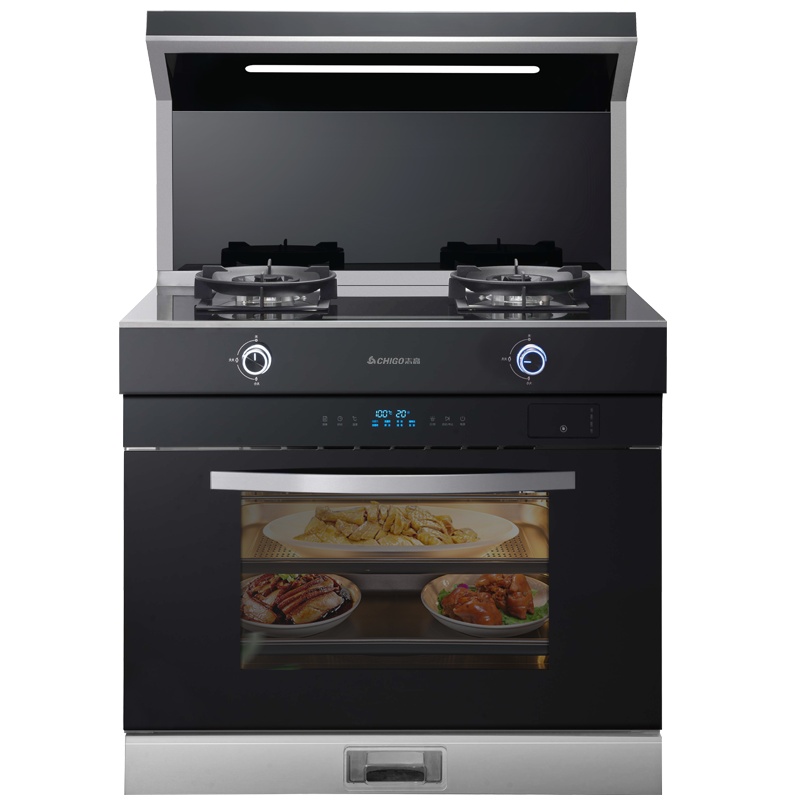 志高(CHIGO)JJZY-T16SZ-ZKK-ZG01家用油烟机燃气灶蒸箱烤箱消毒柜一体灶双电机大吸力 液化气 集成灶