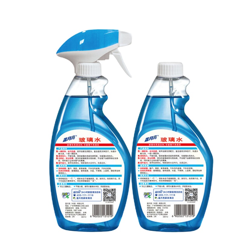 蓝月亮 玻璃清洁剂 玻璃水+玻璃水瓶补500g 单件装(12瓶/件)