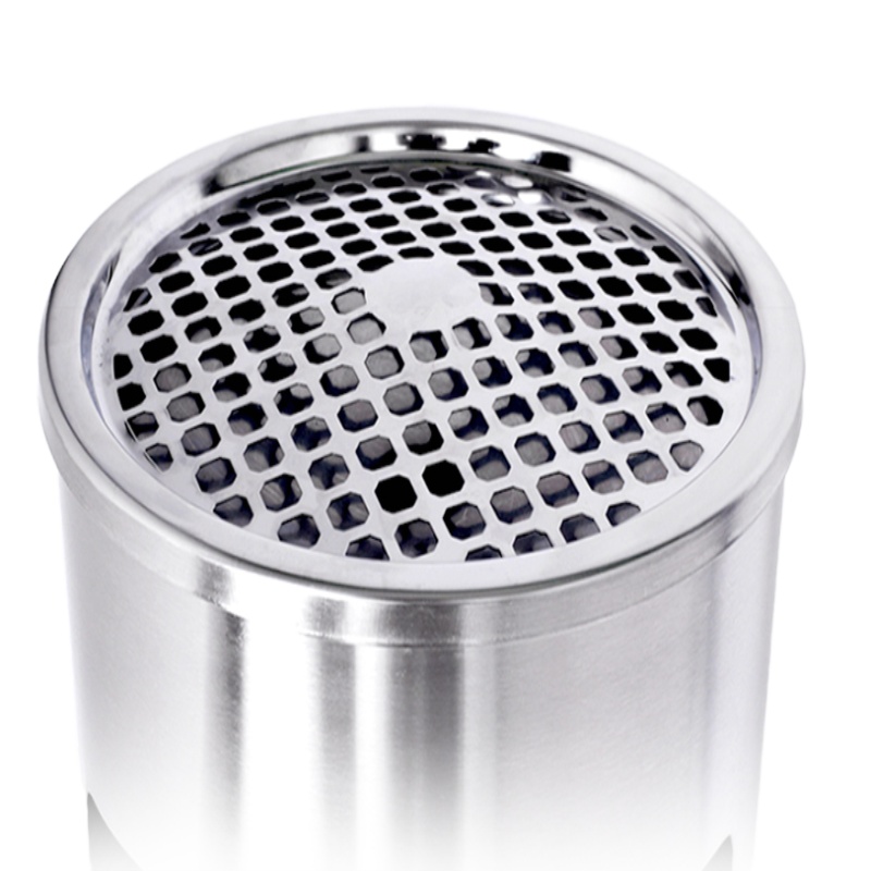 不锈钢垃圾桶商用有盖家用客厅圆形烟灰缸商场宾馆大号灭烟筒 30*61cm