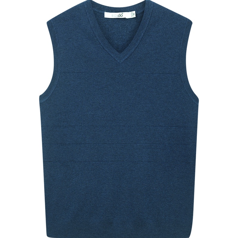 HODO红豆男装 男士羊毛衫 秋季商务简约V领休闲全羊毛马甲背心羊毛衫男