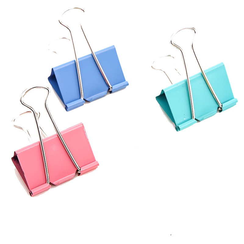 得力8552ES长尾夹 彩色长尾夹41mm 燕尾夹子 票夹 24个一盒