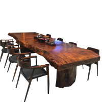 [规格:200*80*75cm(桌厚8cm)]根雕茶桌新中式全实木茶桌办公室茶楼根雕泡茶桌禅意大板茶台桌