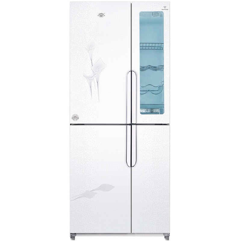 尊贵(ZUNGUI)BCD-358CA 358升 十字对开门铜管 直冷冰箱 多门四门冰箱 家用节能电冰箱(百合白透视窗)