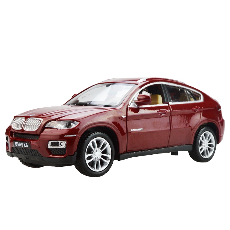 彩珀宝马X6散装合金汽车模型SUV白色带声光回力儿童玩具礼物