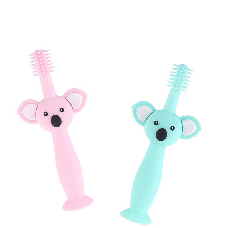 婴蓓卡通硅胶训练牙刷0-3岁宝宝牙刷