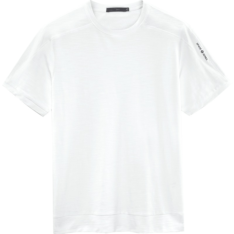 黑鲸字母装饰短袖t恤2019夏季男装清爽套头衫男CNTBJ28085A