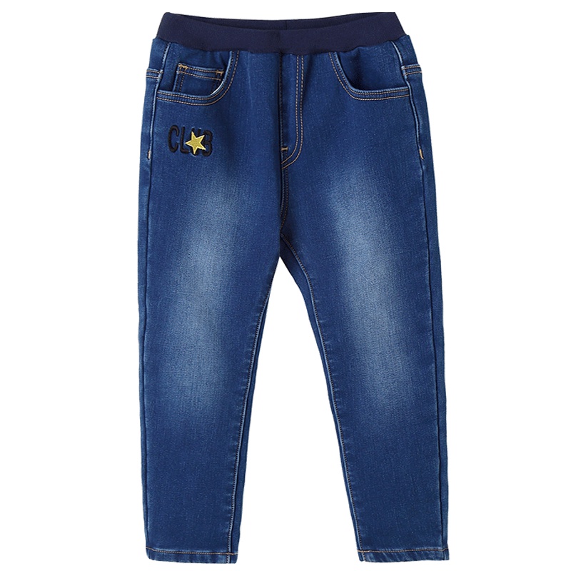 铅笔俱乐部童装2019秋装新款女童加绒牛仔裤中大童加厚裤儿童长裤