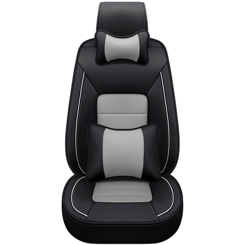 布雷什(BOLISH)五座四季通用汽车坐垫汽车座垫夏季坐垫皮革全包汽车座套车坐垫座椅套TY1801豪华款黑灰色厂家直发