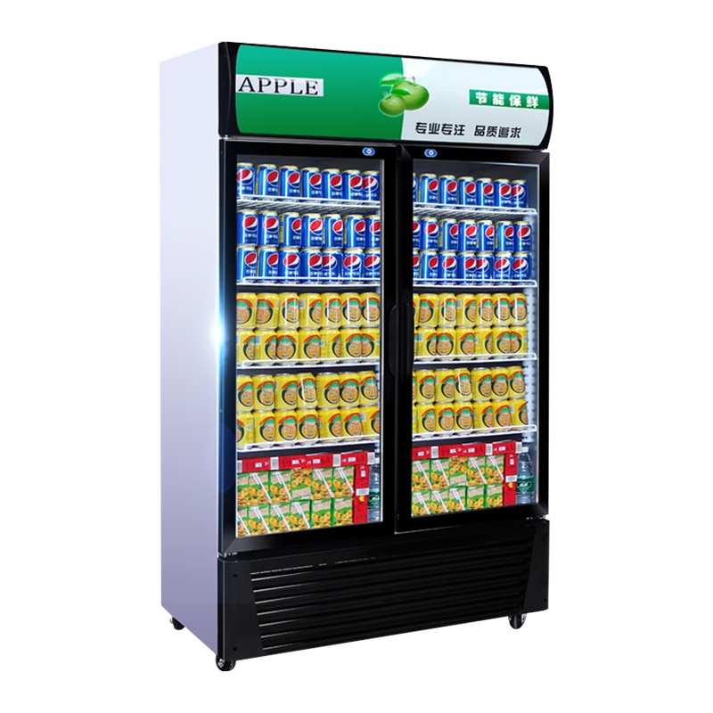 乐创(lecon)冷藏展示柜冰柜双门商用冰箱饮料双门直冷
