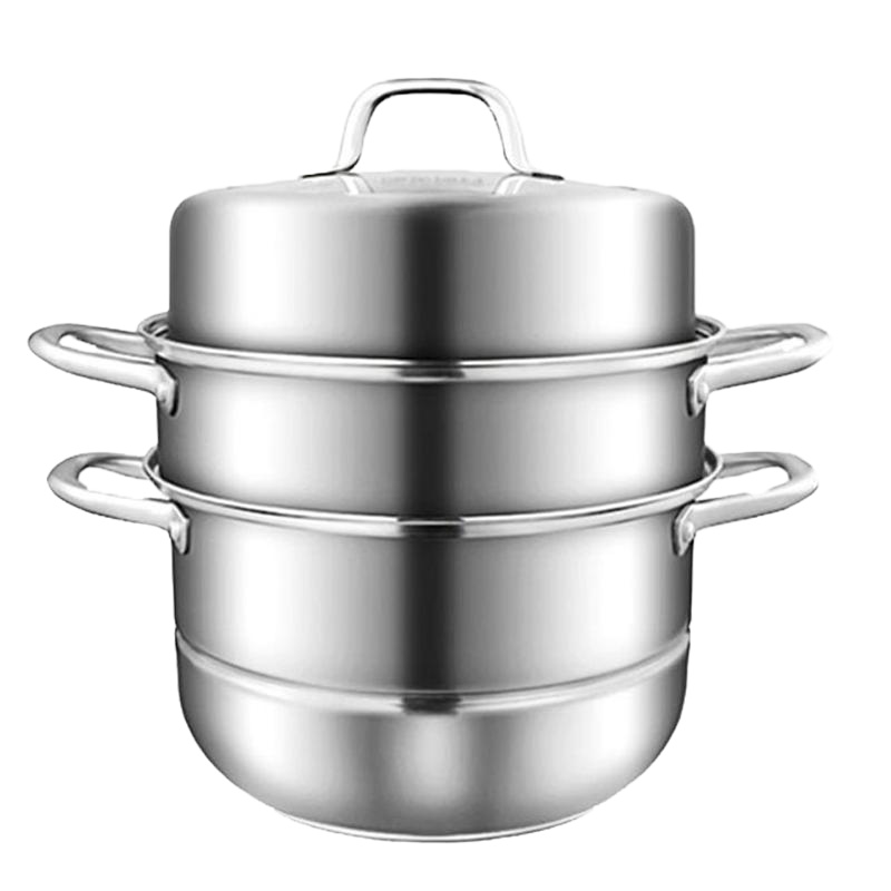 康巴赫 锅具 304不锈钢28cm三层蒸锅蒸笼电磁炉燃气通用家用锅具蒸馒头