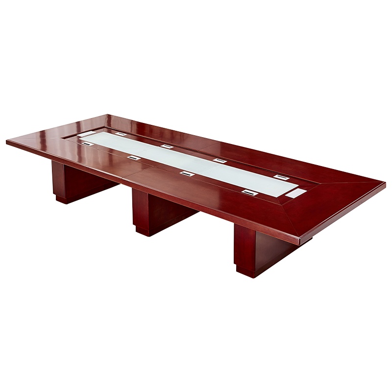 尔迈会议桌长桌现代简约洽谈培训桌实木会议台长条办公桌大型会议桌4m