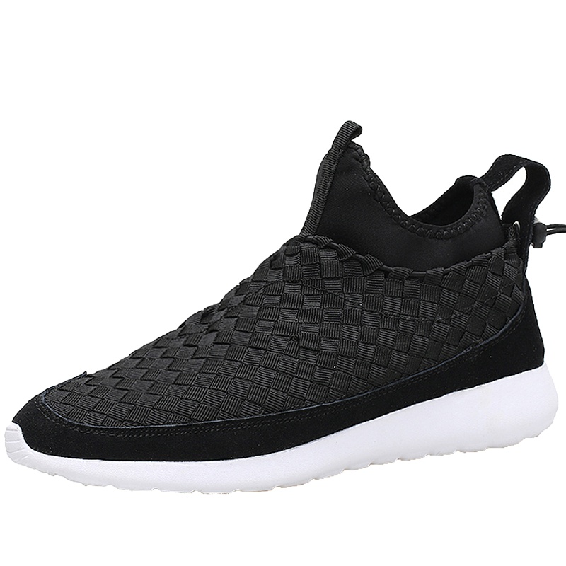 绛天秋季男鞋高街运动鞋陈冠希同款个性编织休闲青少年跑鞋原宿风潮流百搭套脚运动鞋