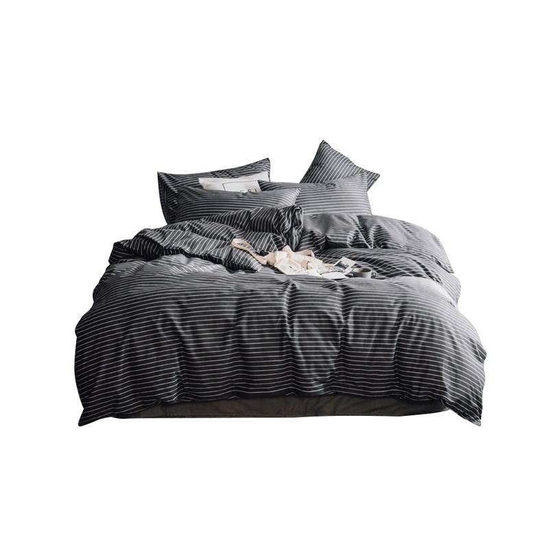 凯诗风尚(CHARSON)四件套 苏宁自营 无印风简约日式牛奶绒套件冬天加厚双面绒秋冬格子被套单人学生宿舍法兰绒床上用品