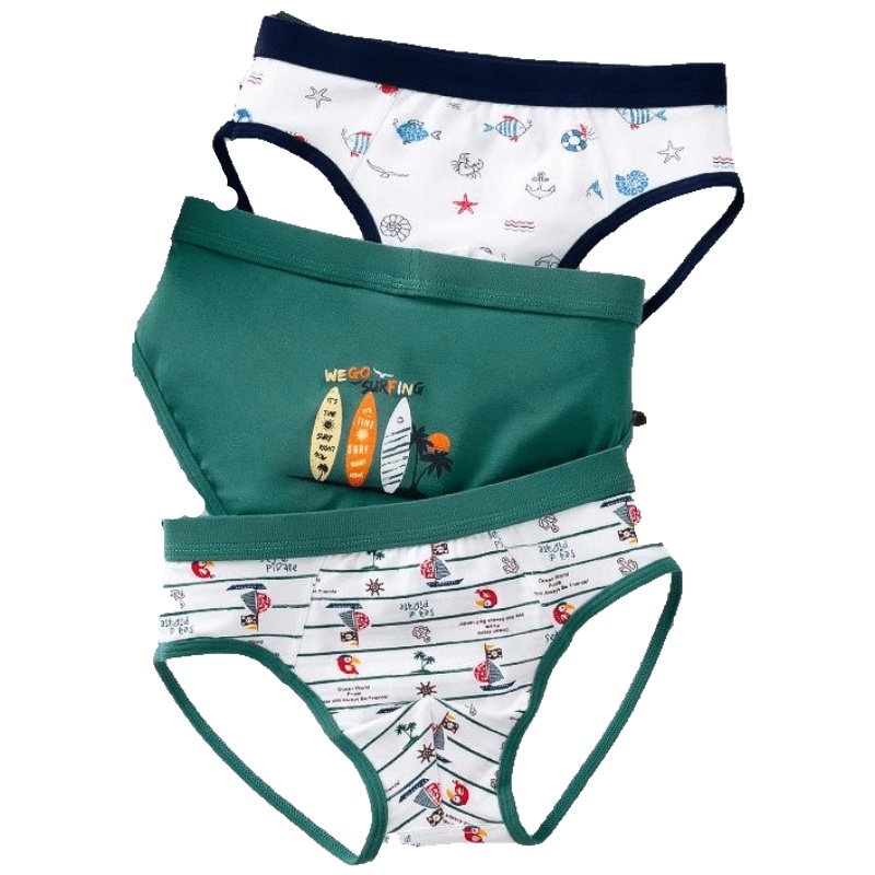 派蒂兔(Paiditu)三条装儿童内裤男童纯棉50支平角裤男孩四角短裤中大童三角内裤男童