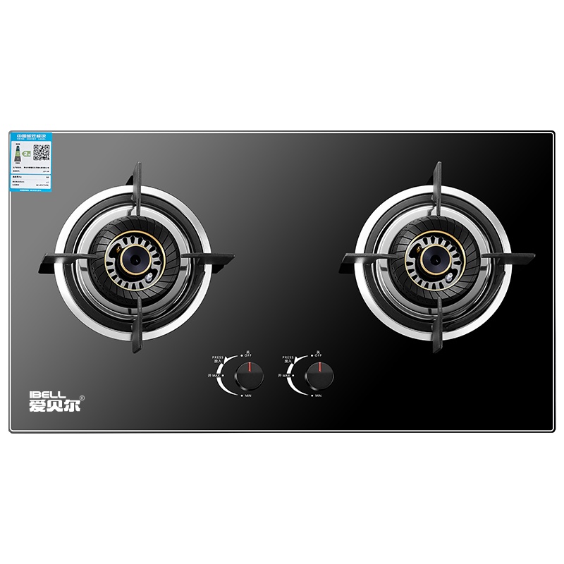 爱贝尔(IBELL) JZT-M燃气灶嵌入式大火力 猛火台式家用煤气灶 钢化玻璃易清洁 铜火盖款天然气 自行安装
