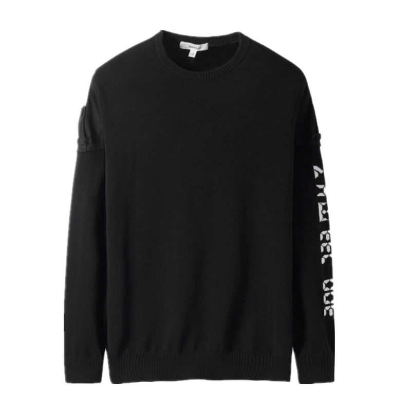 马克华菲毛衣男士冬季韩版提花圆领针织衫_2