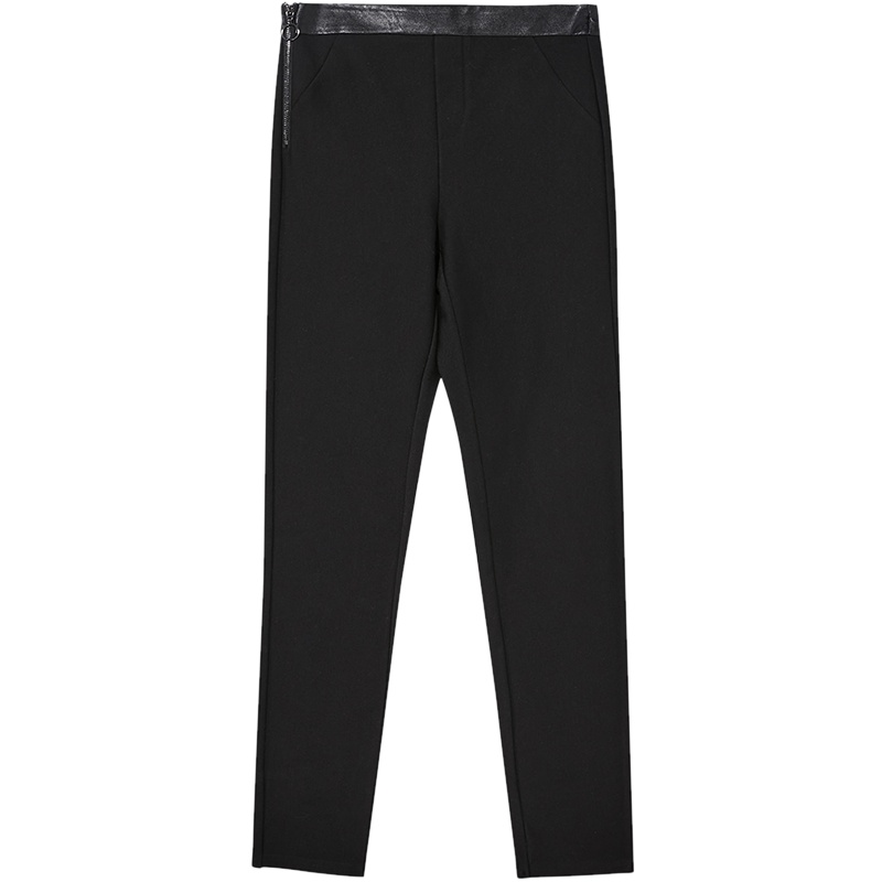 伊布都ibudu2020冬季新款高腰弹力修身绒面打底裤小脚裤长裤女