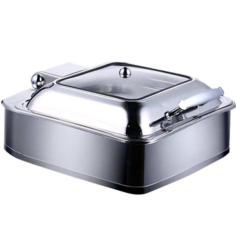 方形不锈钢布菲炉电加热自助餐炉酒店翻盖保温炉早餐炉餐具液压可视保温锅具